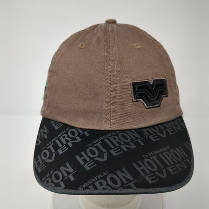 The Versatile Hot Iron Event Strapback Hat Brown OS Adjustable Embroidered