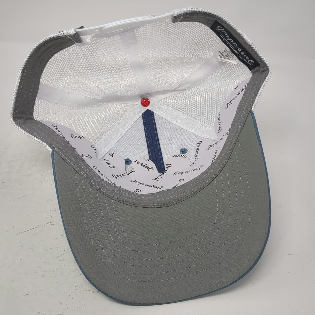 Imperial Trucker Hat Blue One Size AJGA Shield Logo Mesh Back Snapback Golf