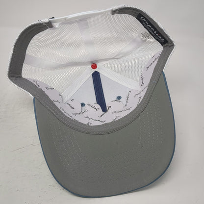 Imperial Trucker Hat Blue One Size AJGA Shield Logo Mesh Back Snapback Golf