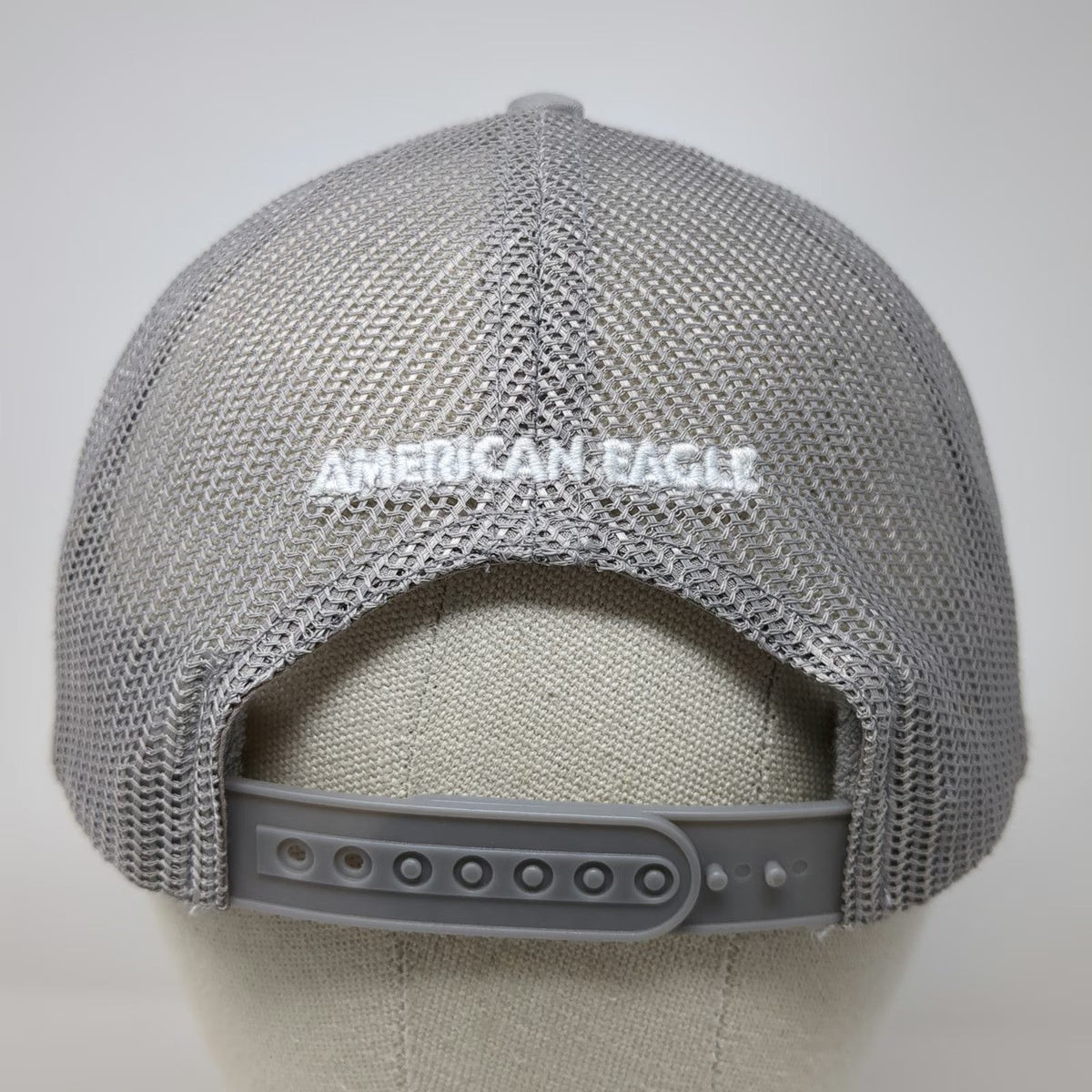 American Eagle Trucker Hat Gray One Size Sunset Eagle Graphic Mesh Foam Snapback