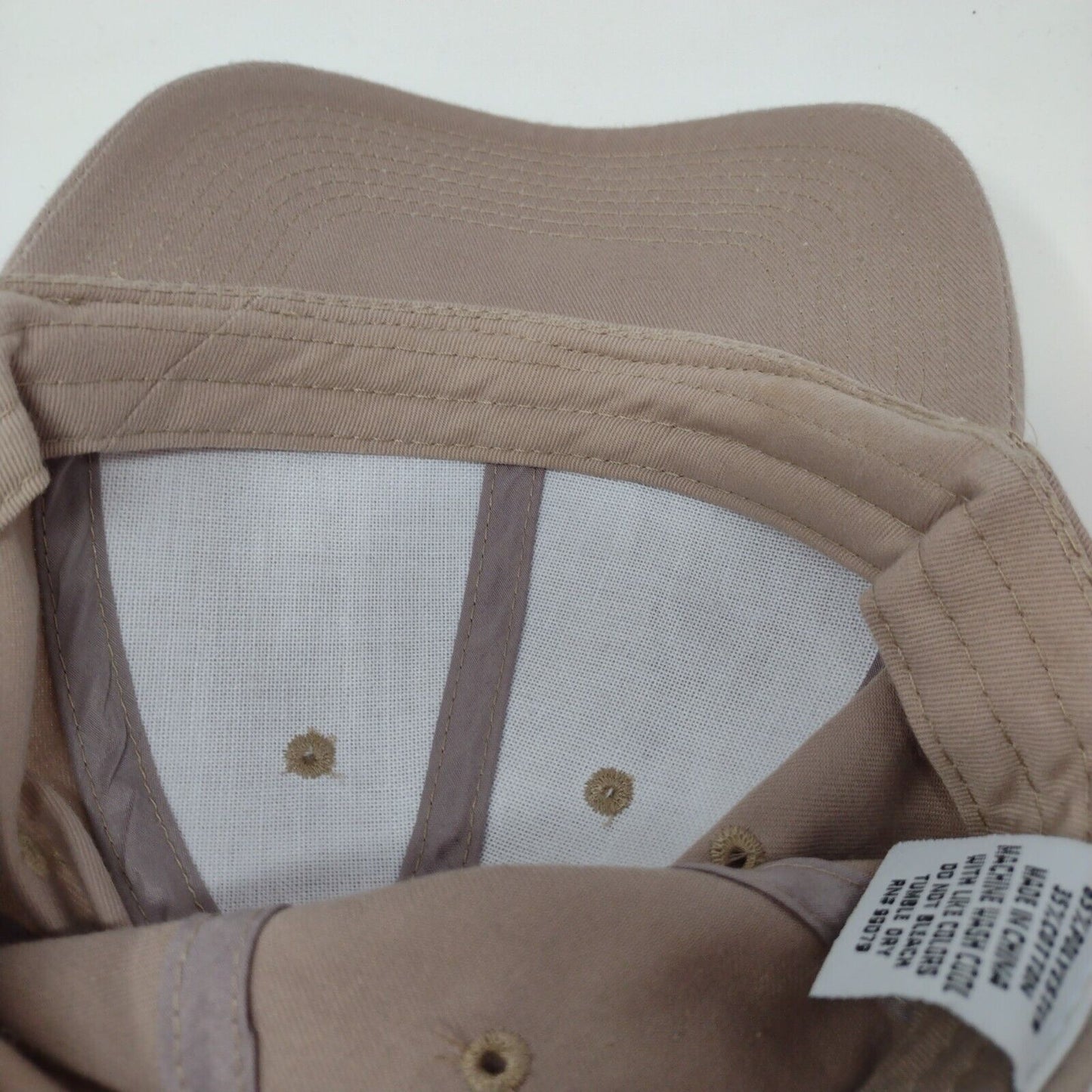 Big Custom Strapback Hat Tan One Size Adjustable Vented Holes 6 Panel Blank