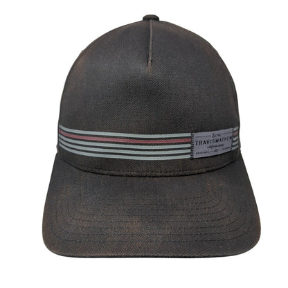 Travis Mathew Snapback Hat Black One Size Striped Flexfit 110 Patch