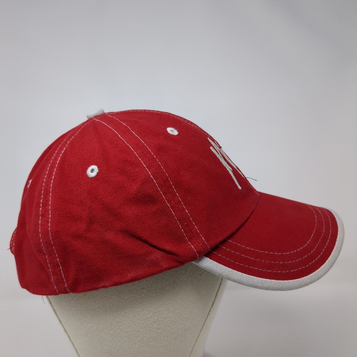 Mix 106 Strapback Hat Red OSFA Adjustable Embroidered 6 Panel Adams