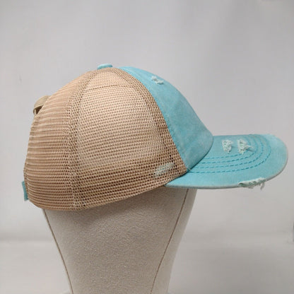 C.C Exclusives Strapback Mesh Back Trucker Hat Multi One Size Ponytail