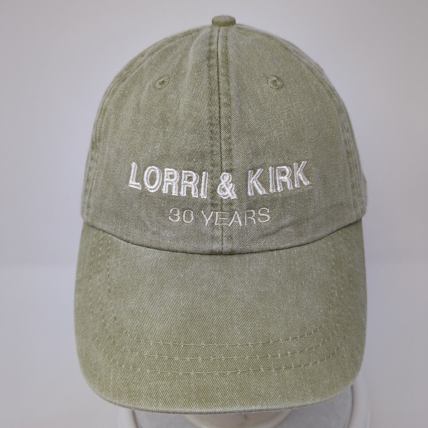 Lorri & Kirk 30 Years Slideback Hat Green One Size Leather Strap Adams