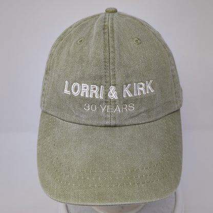Lorri & Kirk 30 Years Slideback Hat Green One Size Leather Strap Adams
