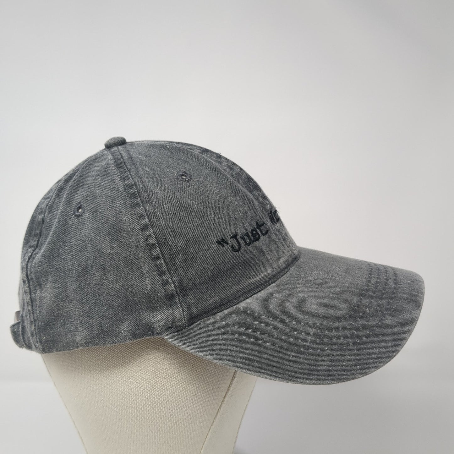 Just Wright Slideback Hat Gray One Size Adjustable Embroidered Otto