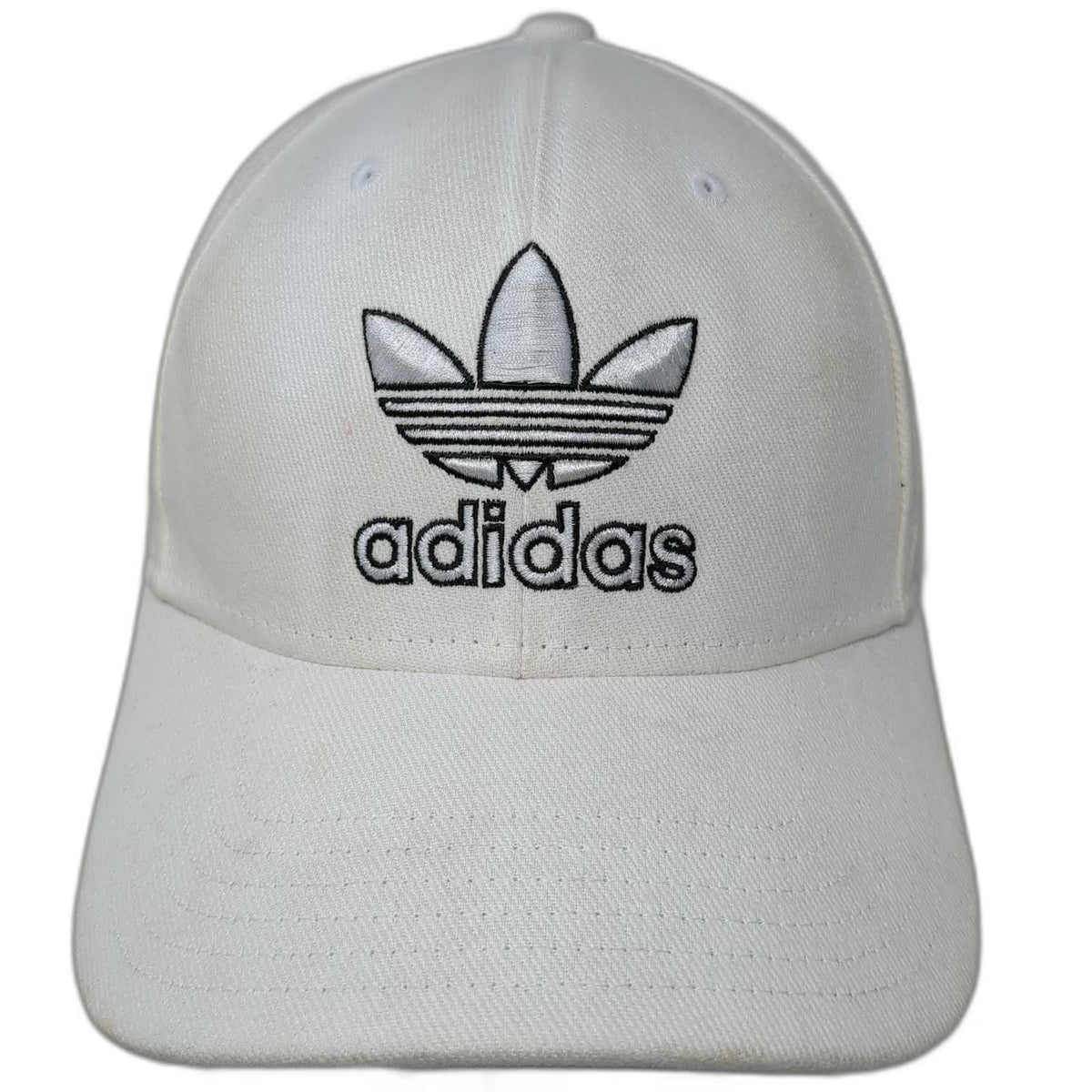 Adidas Baseball Cap White One Size Trefoil Logo Snapback Embroidered Cotton Hat