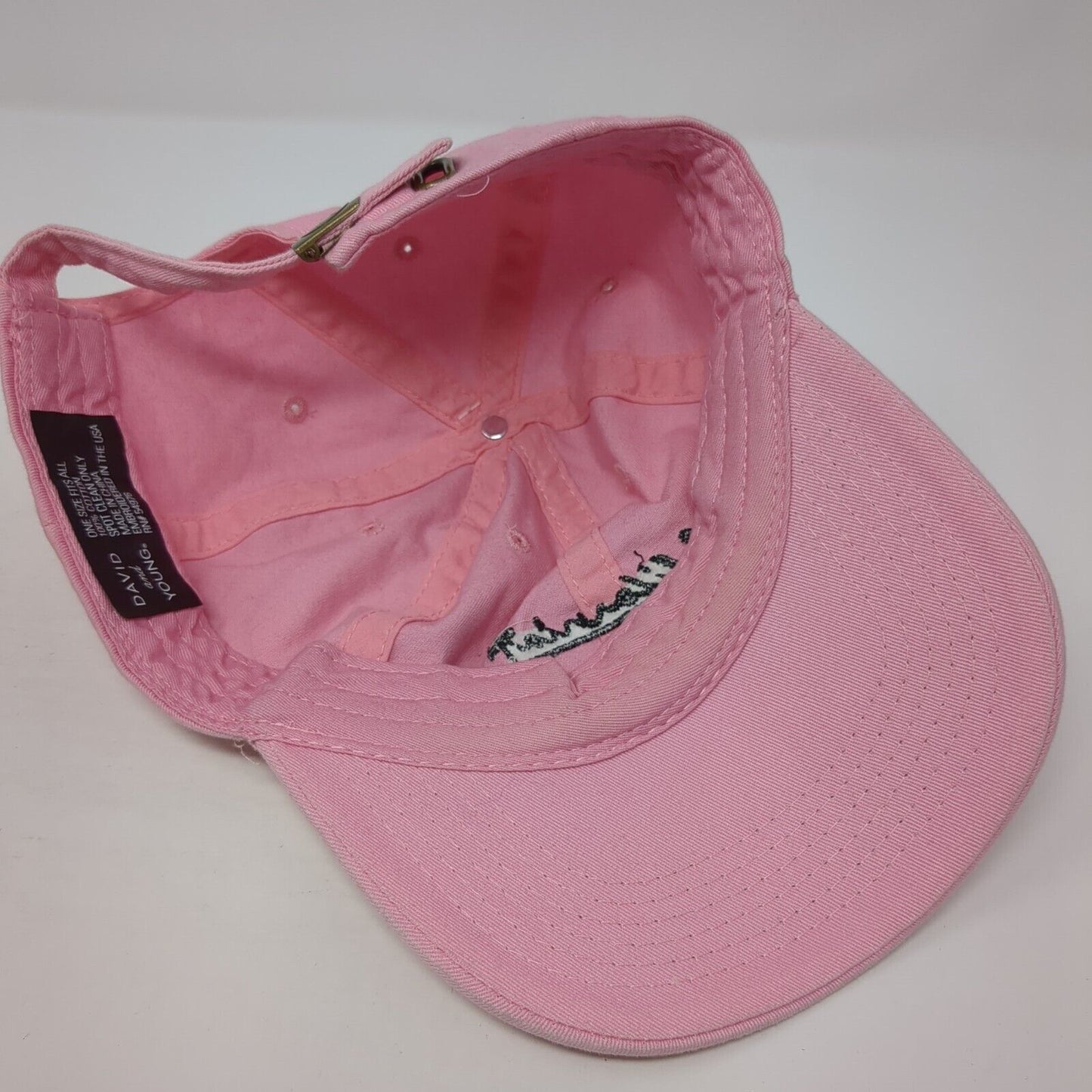California Slideback Hat Pink One Size Adjustable Embroidered David And Young
