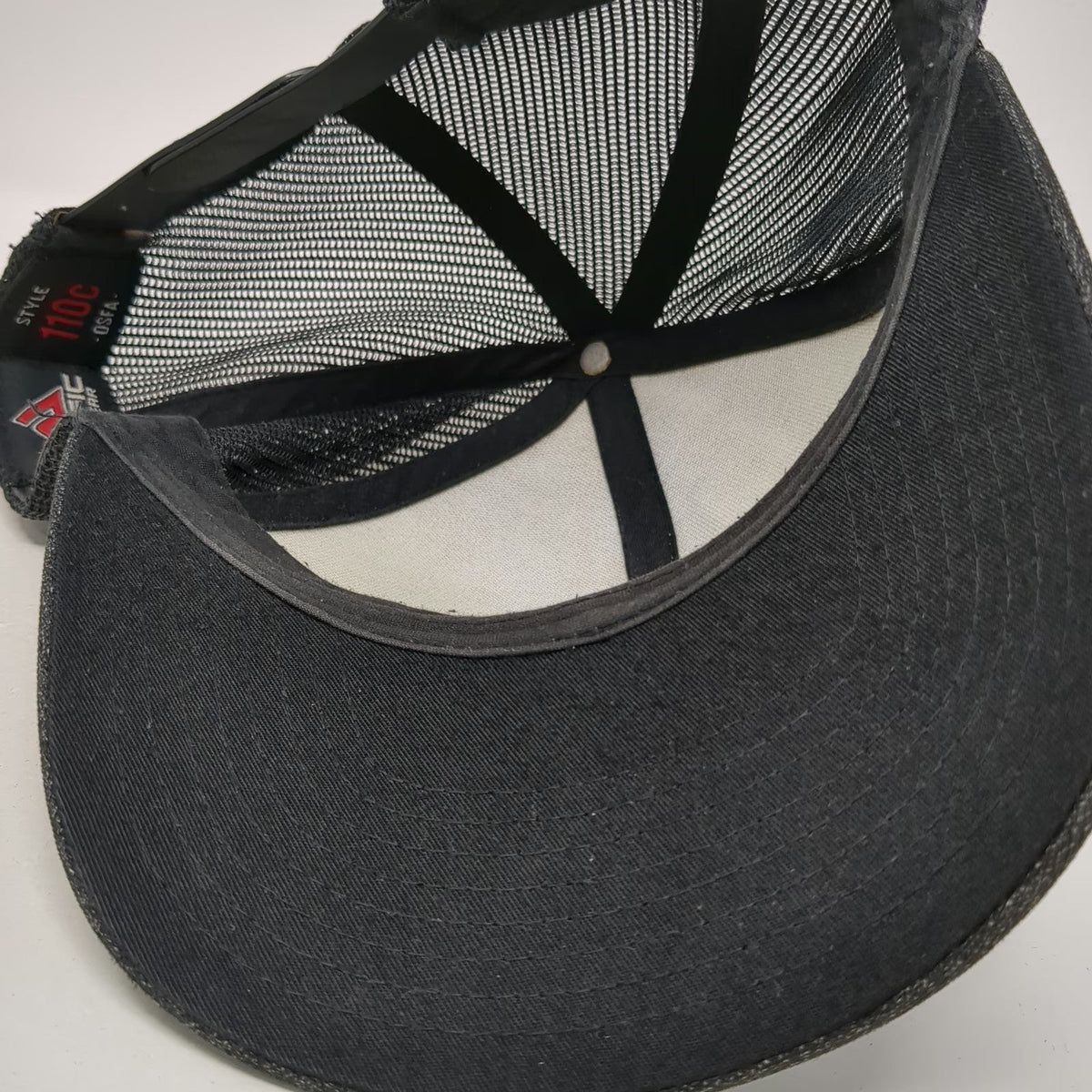 Pacific Headwear Trucker Hat Black OSFM Whiskey Bent Denim Patch Texas Snapback