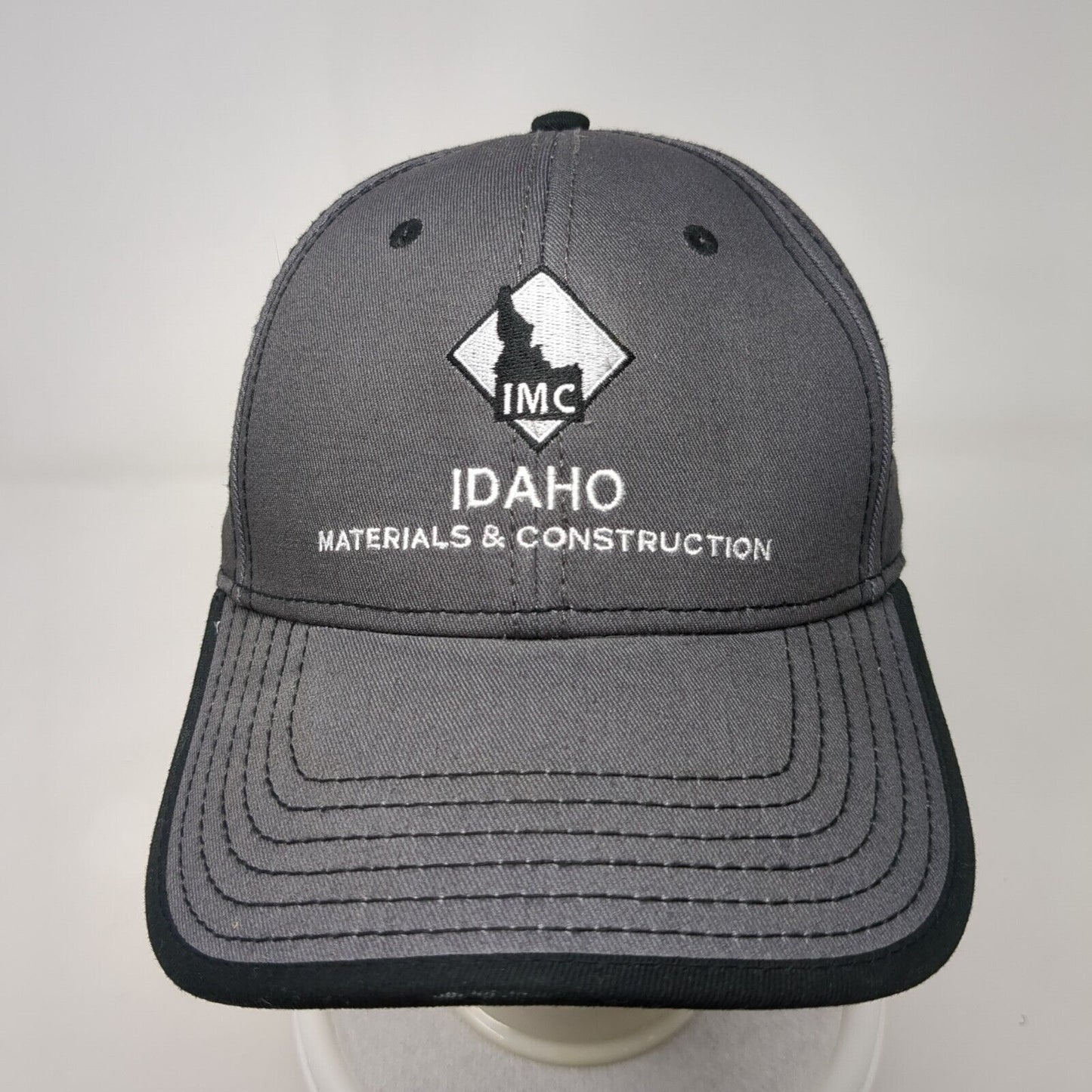 Idaho Materials & Construction Strapback Hat Gray OS Adjustable Embroidered Otto