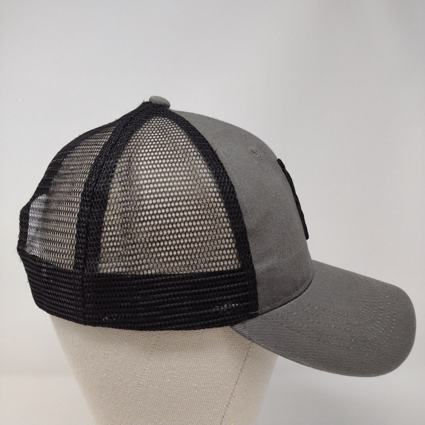 Mission43 Snapback Mesh Back Trucker Hat Gray OSFA Embroidered Logo