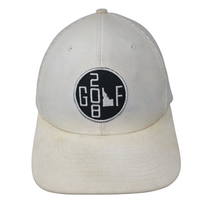 Golf 208 Snapback Trucker Hat Beige One Size Adjustable Mesh Back Richardson