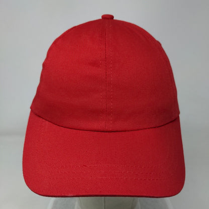 Unbranded Strapback Hat Red One Size Adjustable Vented Holes 6 Panel Blank
