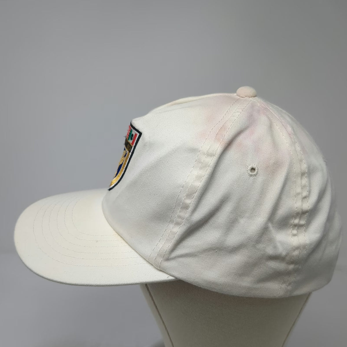 Ducks Unlimited 5 Panel White Hat One Size Shield Logo Flags Snapback Cotton