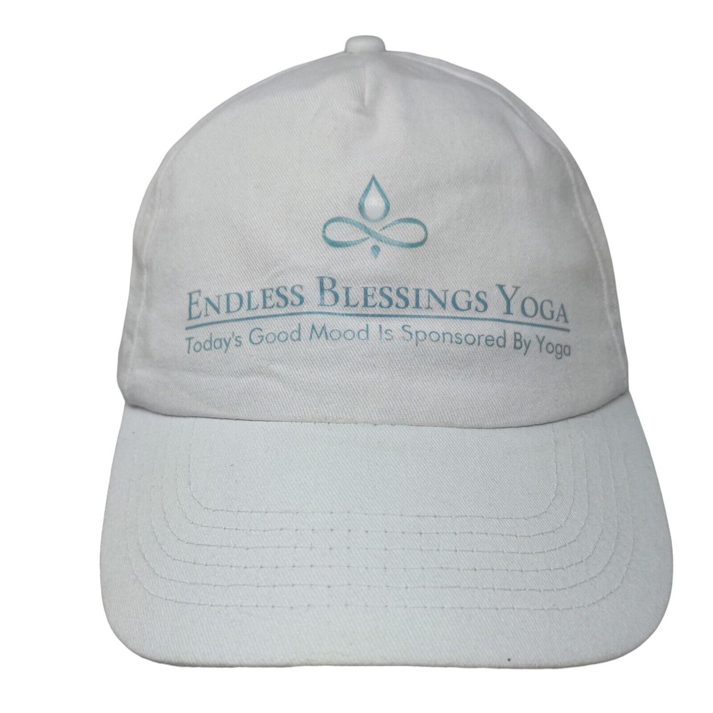 Endless Blessing Yoga Slideback Hat White One Size Adjustable Vented Holes