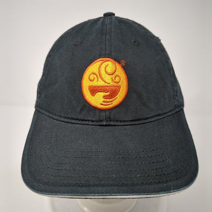 Otto Strapback Hat Black One Size Adjustable Embroidered Vented Holes 6 Panel