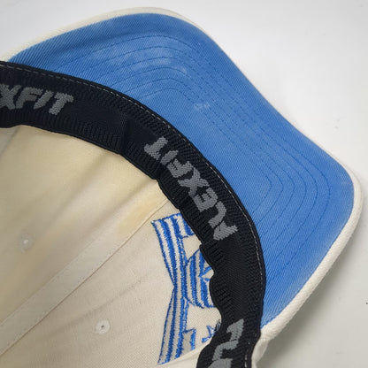 DC Shoes Baseball Cap White XL Blue Fitted Flexfit Embroidered Logo Sample hat