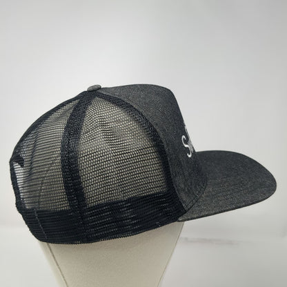 Trucker Hat Gray One Size Swab Pro Embroidered Logo Mesh Back Snapback Flat Bill