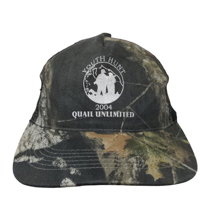 Youth Hunt 2004 Quail Unlimited Snapback Mesh Back Trucker Hat Camo One Size