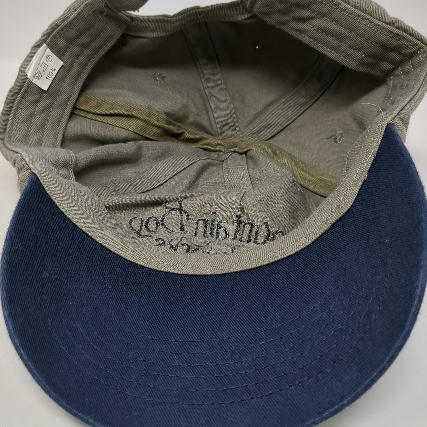 Mountain Boy Sledworks Baseball Cap Brown One Size Strapback Hat Blue Trim Sewn
