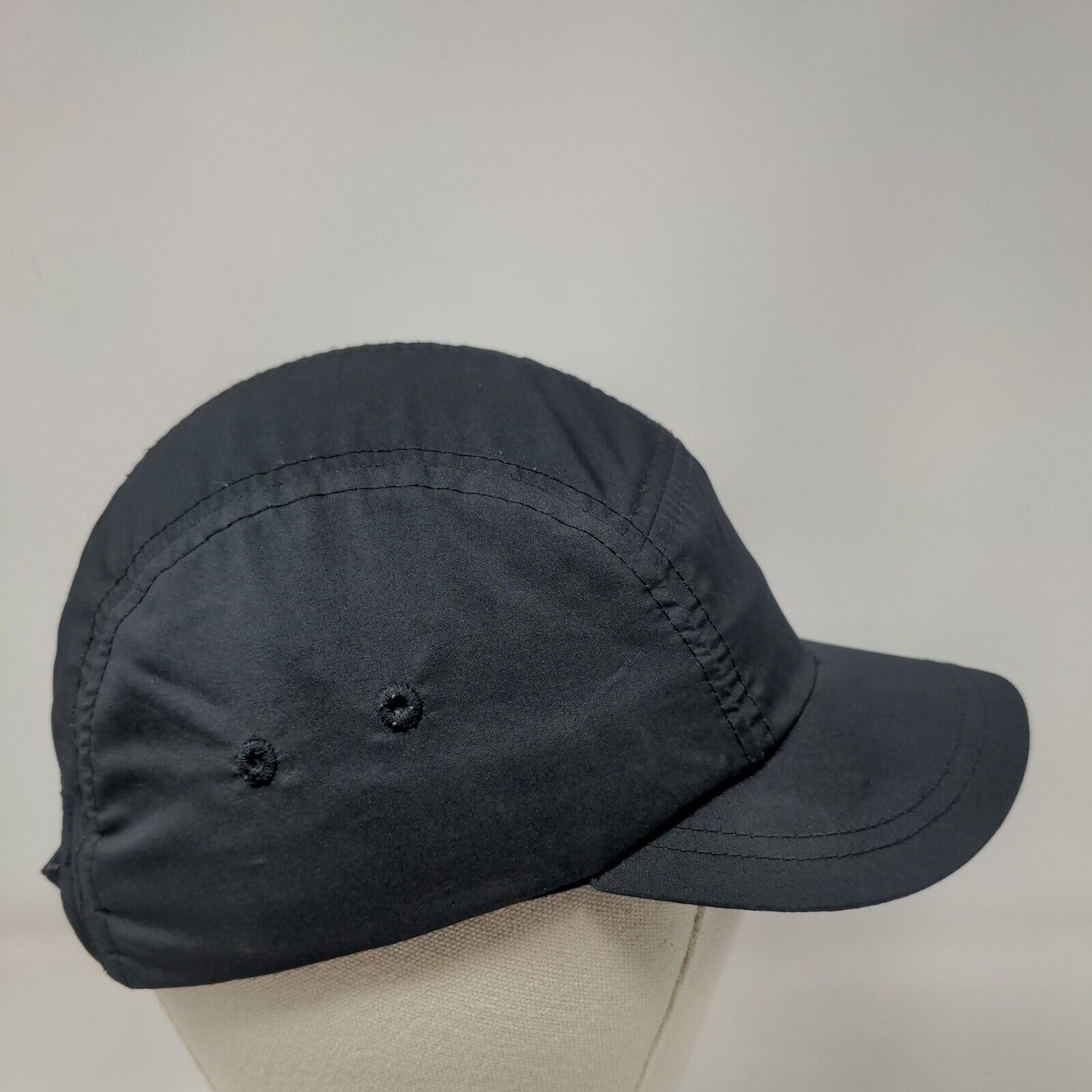 PUMA Strapback 5 Panel Hat Black One Size Adjustable Solid Vent Holes