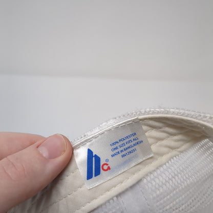 Smiley Face Snapback Trucker Hat White One Size Adjustable Mesh Back Polyester