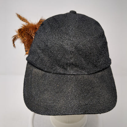 Something Special Strapback Hat Black One Size Adjustable Feather