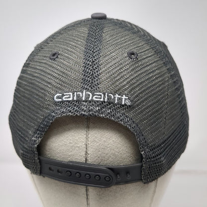 Carhartt Trucker Hat Gray One Size Mesh Back Snapback Logo Patch Canvas Workwear