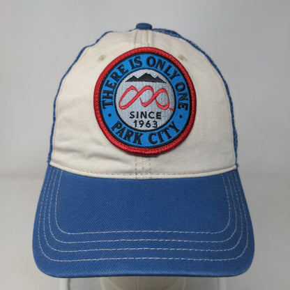 There is Only One Park City Since 1963 Strapback Trucker Hat Blue OSFA Mesh Back