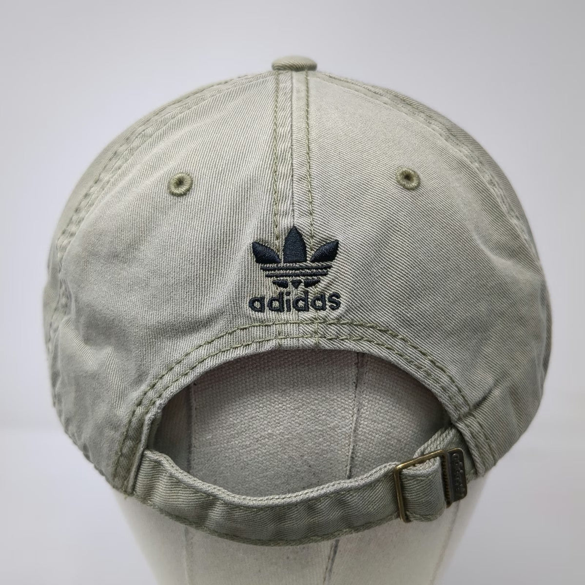 Adidas Baseball Cap Green One Size Cotton Trefoil Logo Strapback Curved Brim Hat