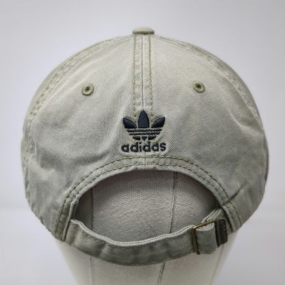 Adidas Baseball Cap Green One Size Cotton Trefoil Logo Strapback Curved Brim Hat