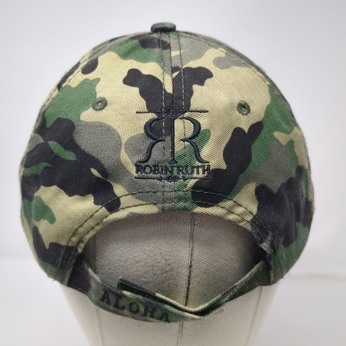 Robin Ruth Baseball Cap Green Brown Camo One Size Hawaii Aloha Embroidery Hat