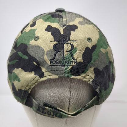Robin Ruth Baseball Cap Green Brown Camo One Size Hawaii Aloha Embroidery Hat