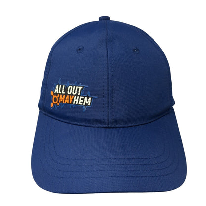 All Out Mayhem Strapback Hat Blue One Size Adjustable 6 Panel Polyester