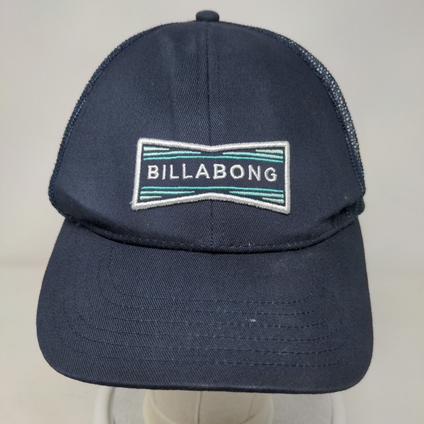 Billabong Snapback Trucker Hat Blue One Size Adjustable Embroidered Mesh Back