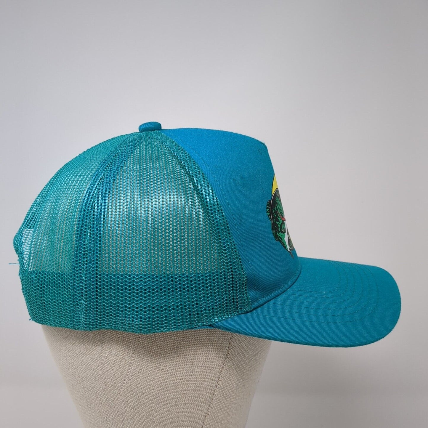 Bass Pro Shops Snapback Trucker Hat Blue OS Adjustable Mesh Back Gone Fishing