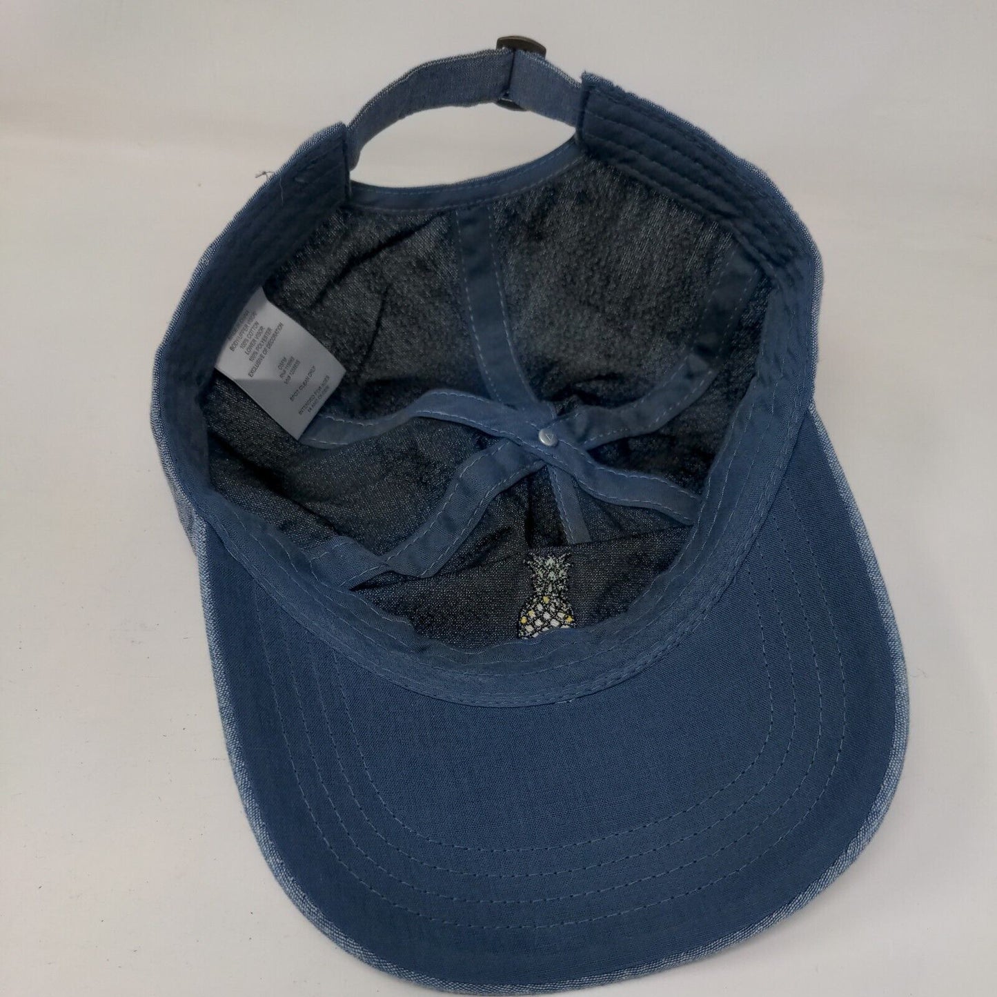 Pineapple Slideback Hat Blue OSFM Adjustable Embroidered Solid