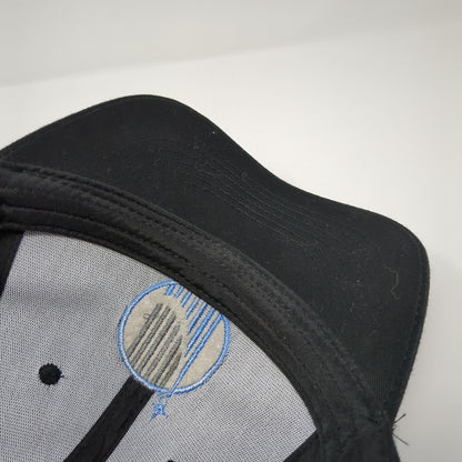 Unbranded Snapback Hat Black One Size Adjustable Embroidered 6 Panel Cotton
