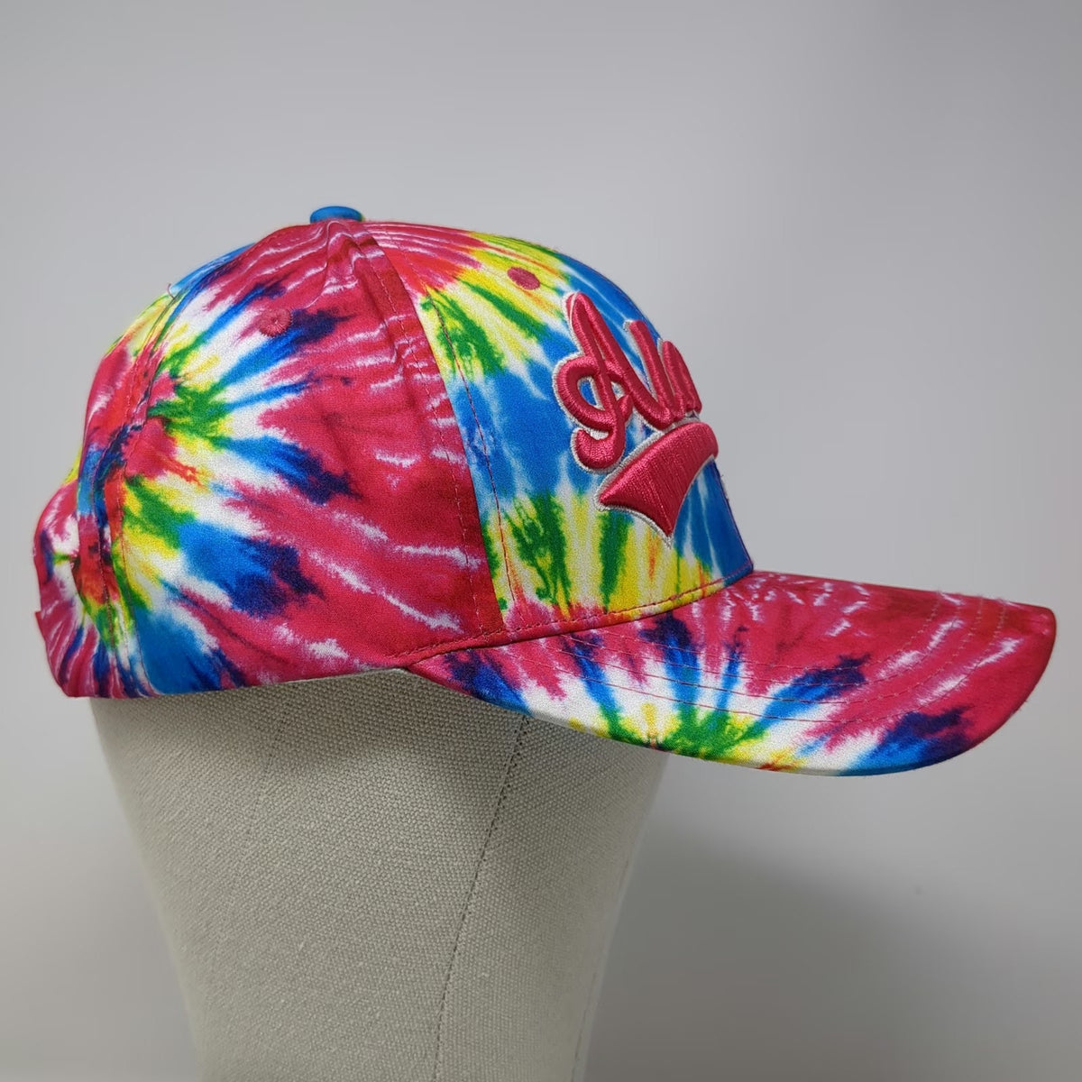 Robin Ruth Alaska Tie Dye Baseball Cap Pink Blue OSFM Strapback Embroidered Hat