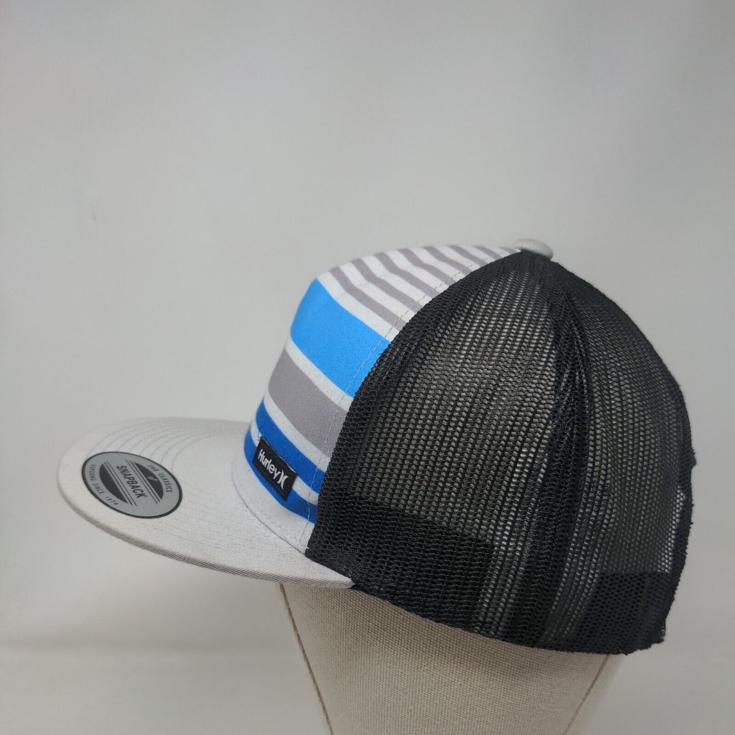 Hurley Snapback Trucker Hat Multicolor One Size Mesh Back Striped Yupoong