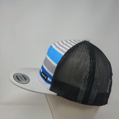 Hurley Snapback Trucker Hat Multicolor One Size Mesh Back Striped Yupoong