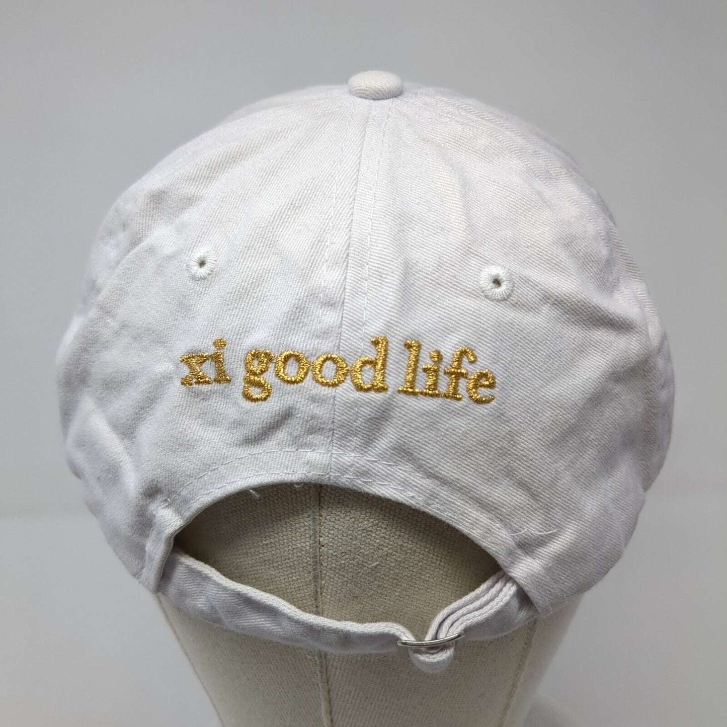Alpha Xi Delta Good Life Slideback Hat White OS Adjustable Port & Company Cotton