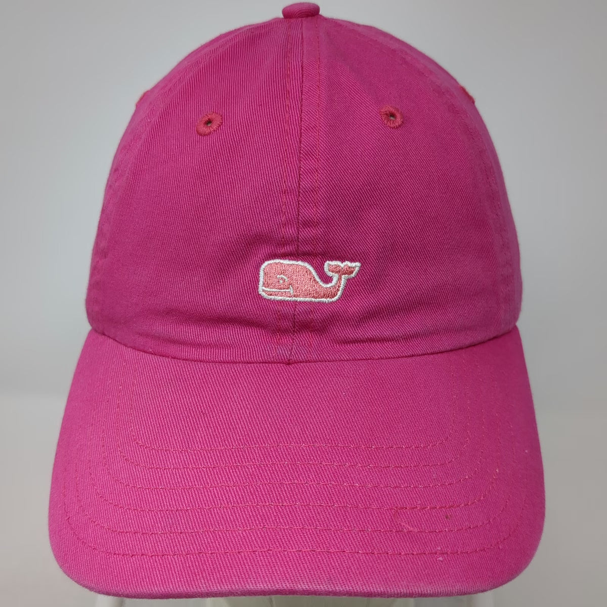 Vineyard Vines Baseball Cap Pink One Size Whale Logo Adjustable Slideback Hat