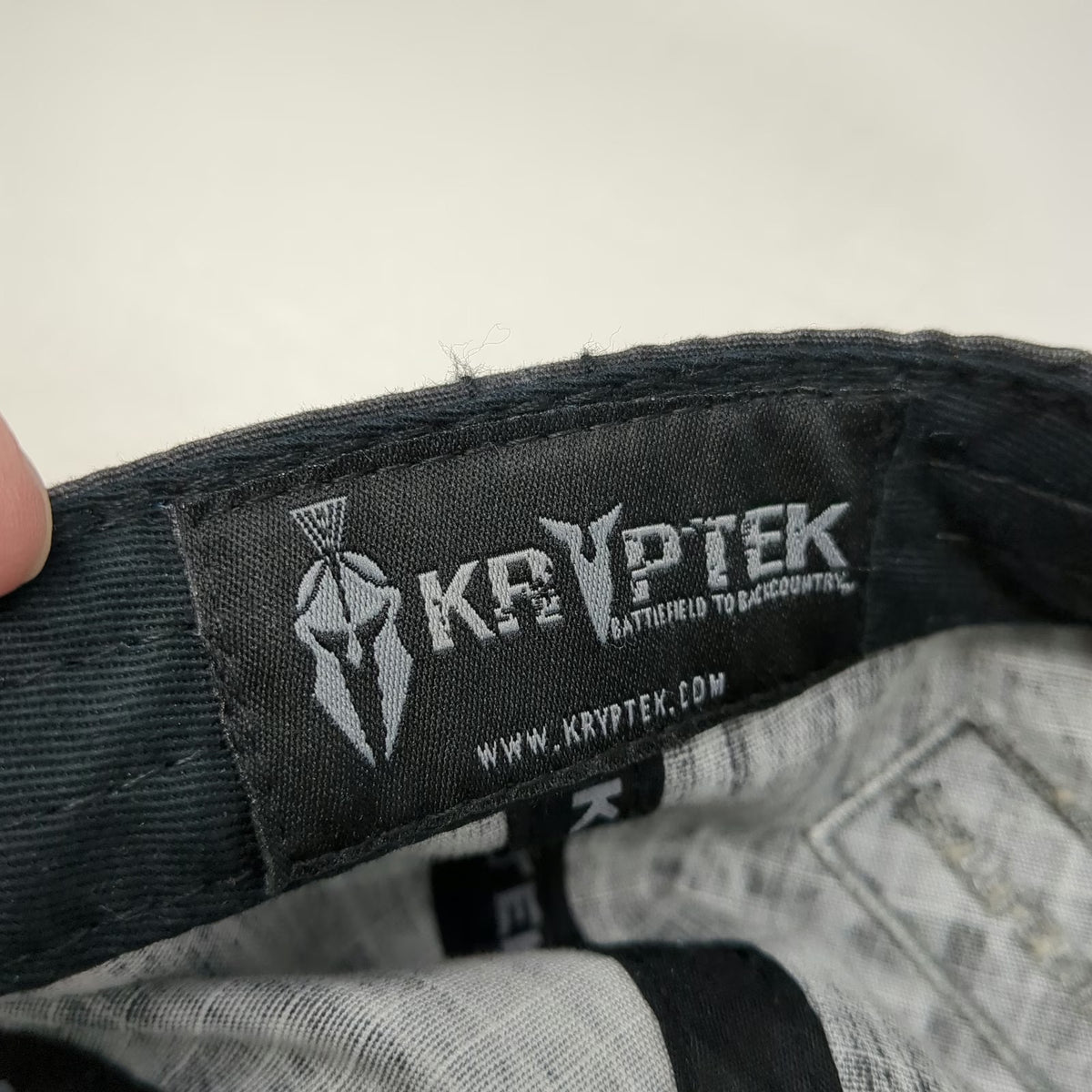 Kryptek Baseball Cap Gray One Size Typhon Camo Spartan Patch Strapback Hat