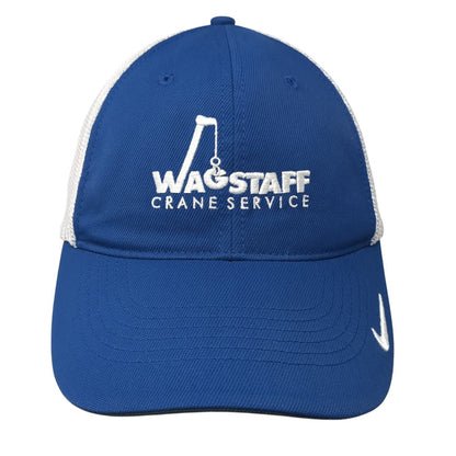 Wagstaff Crane Service Fitted Mesh Back Trucker Hat Blue Large Nike