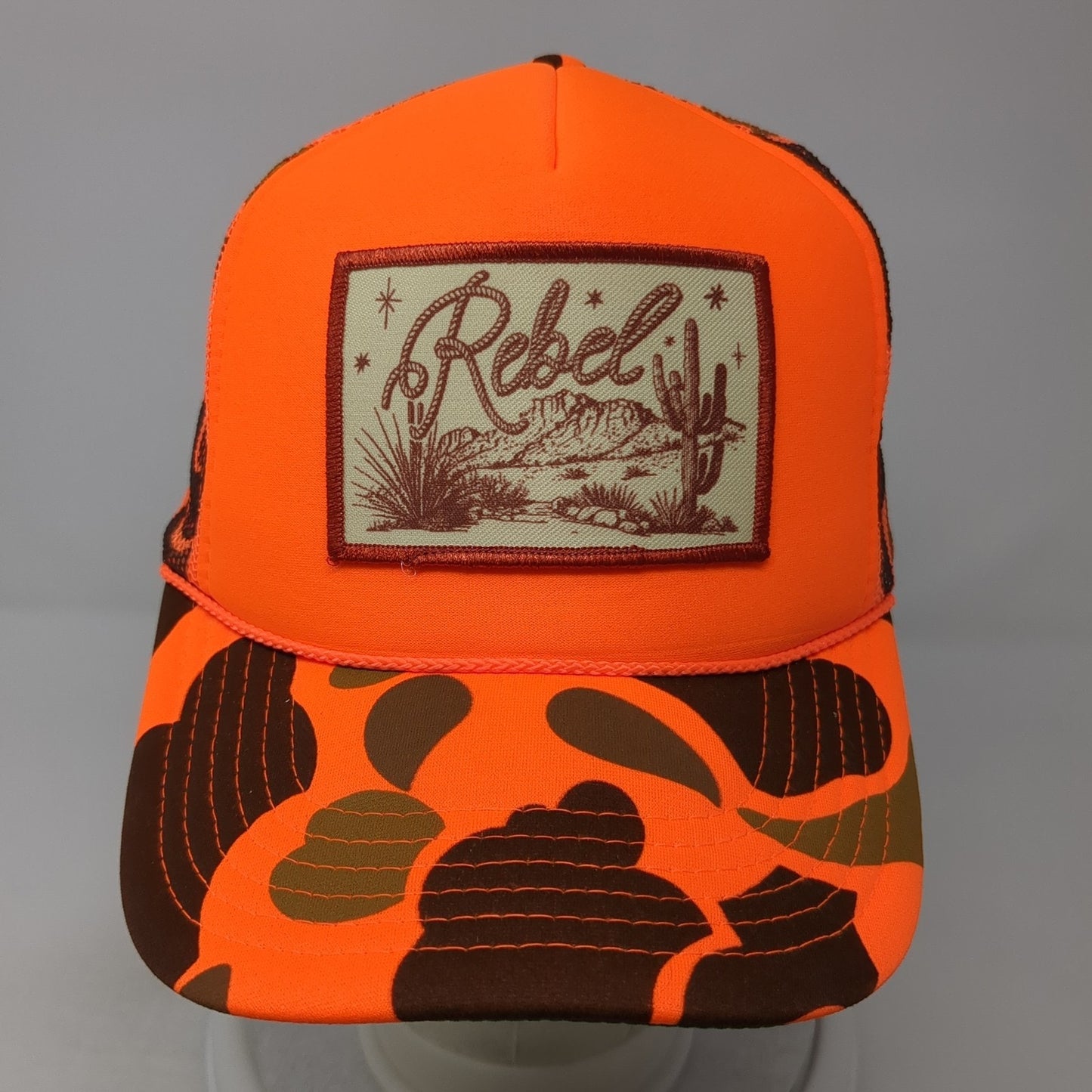 Rebel Snapback Trucker Hat Multicolor One Size Adjustable Camouflage Mesh Otto