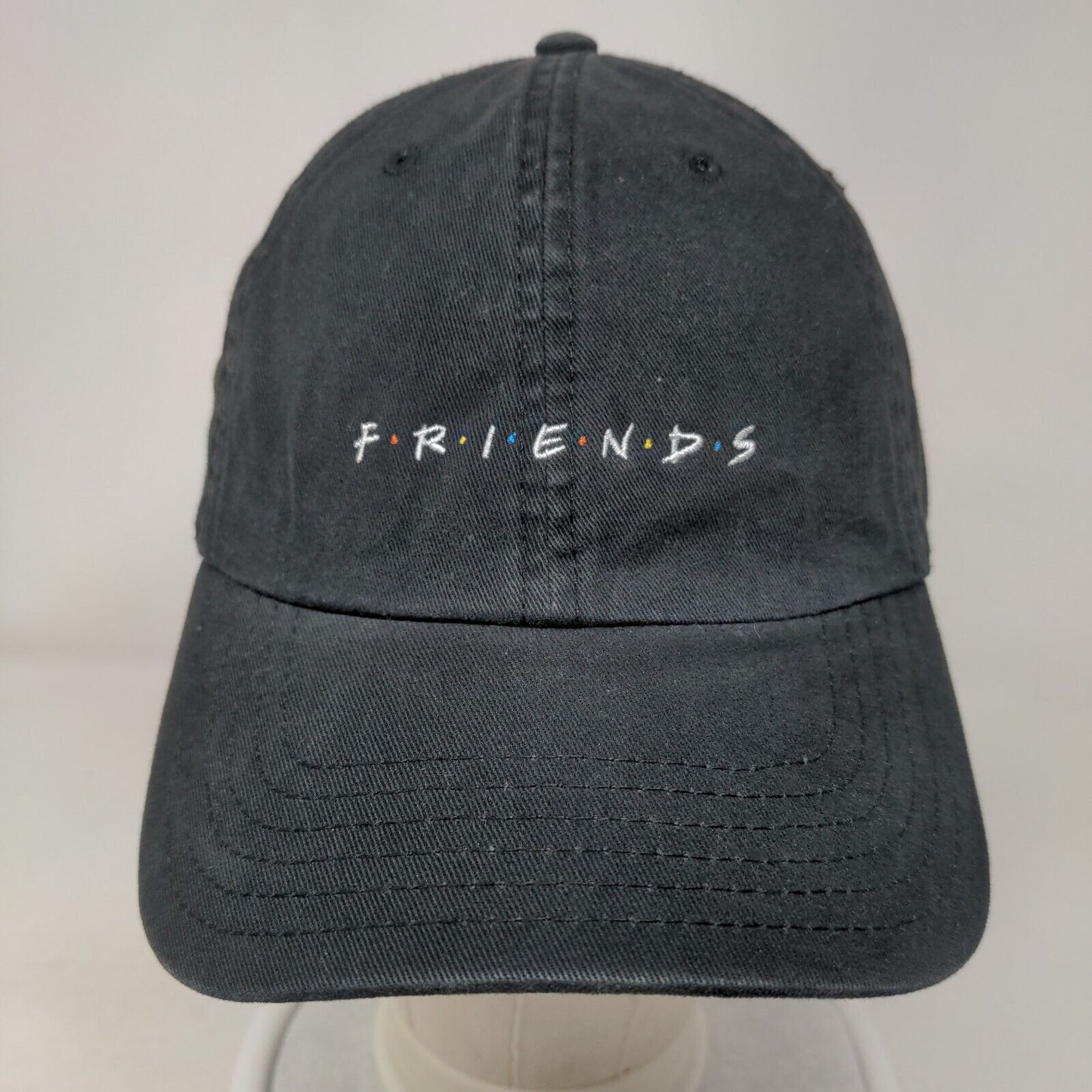 Friends Slideback Hat Black OSFM Embroidered Adjustable 6 Panel