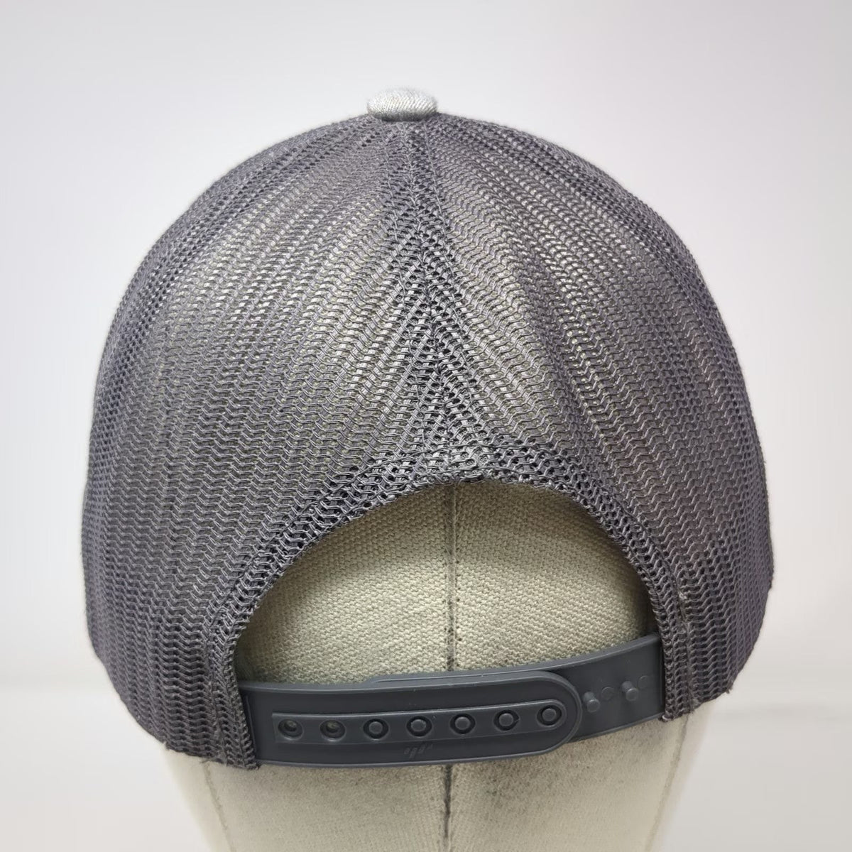 Browning Trucker Hat Gray One Size Mesh Snapback Buckmark Logo Patch Red Rim