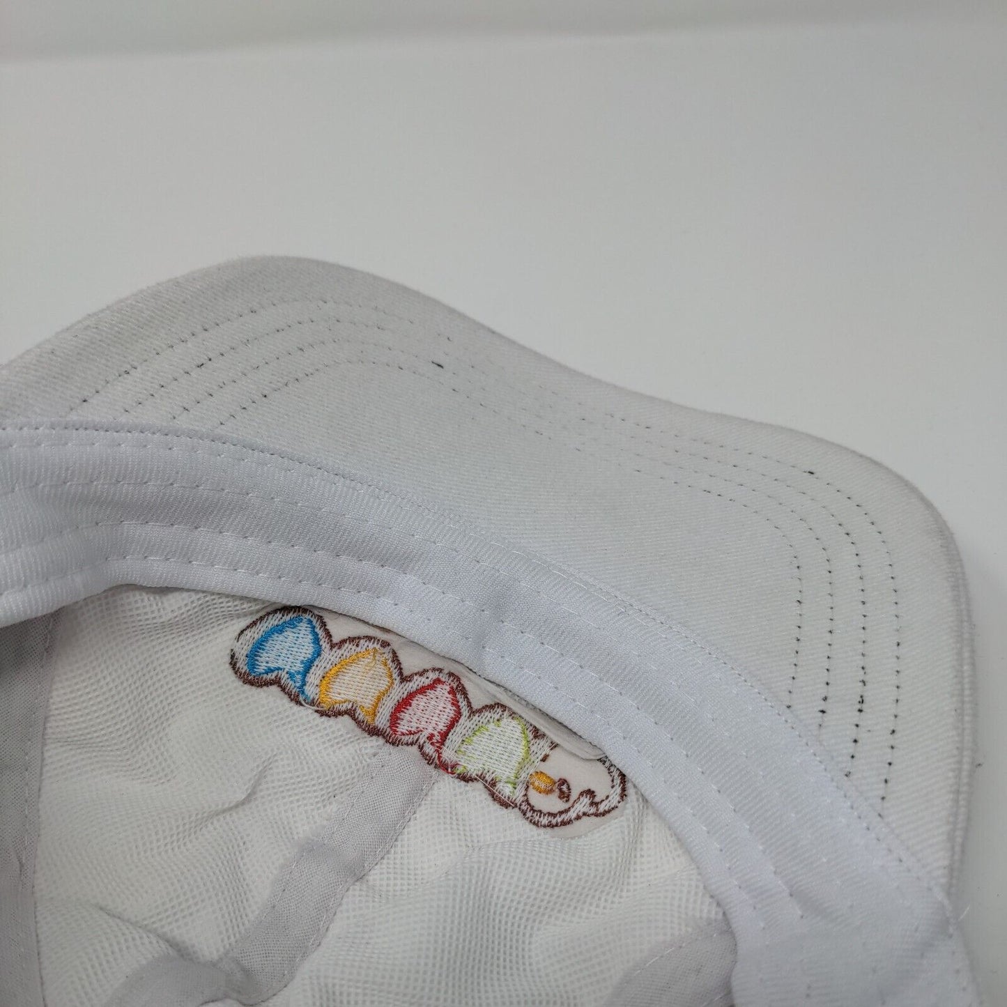 Colorful Heart Slideback Hat White OSFA Adjustable Embroidered 6 Panel